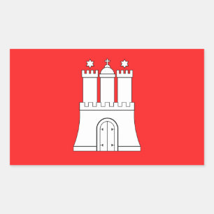 Flagge Hamburg Rechteckheber Rechteckiger Aufkleber