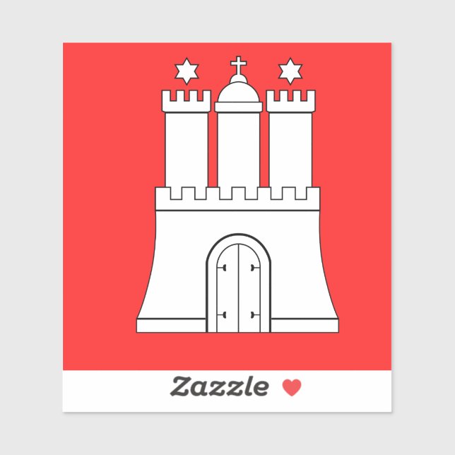 Flagge Hamburg Vinyl Sticker (Blatt)