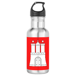 Flagge Hamburg Wasserflasche aus Edelstahl