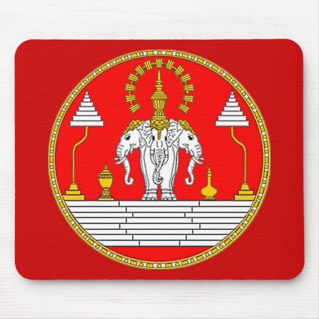 FLAGGE HAUPTelefanten LAOS DREI Mousepad (Vorne)