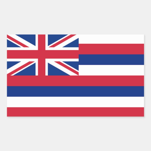 Flagge Hawaiis Rechteckiger Aufkleber (Vorderseite)