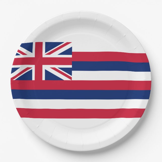 Flagge Hawaiis (US-Staat) Pappteller (Vorderseite)