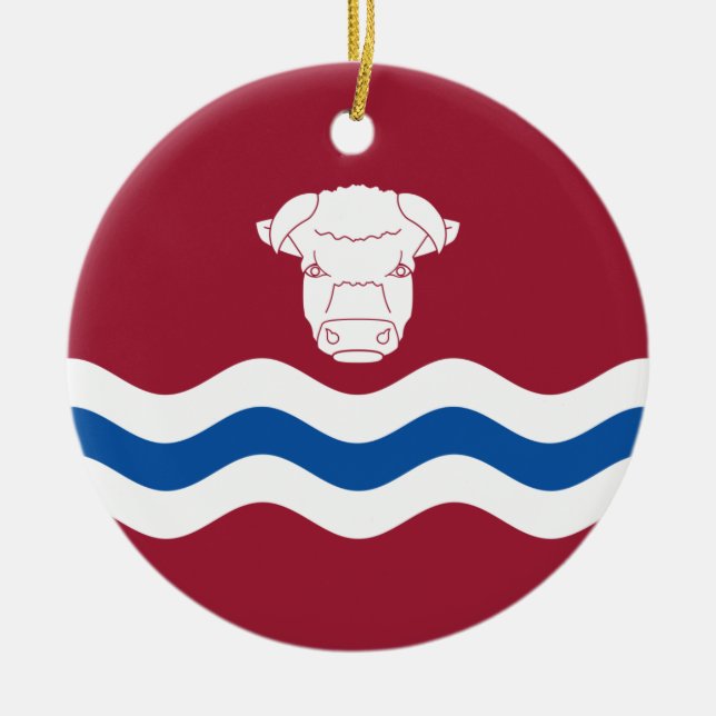 Flagge Herefordshire (Landkreis des Vereinigten Kö Keramik Ornament (Vorne)