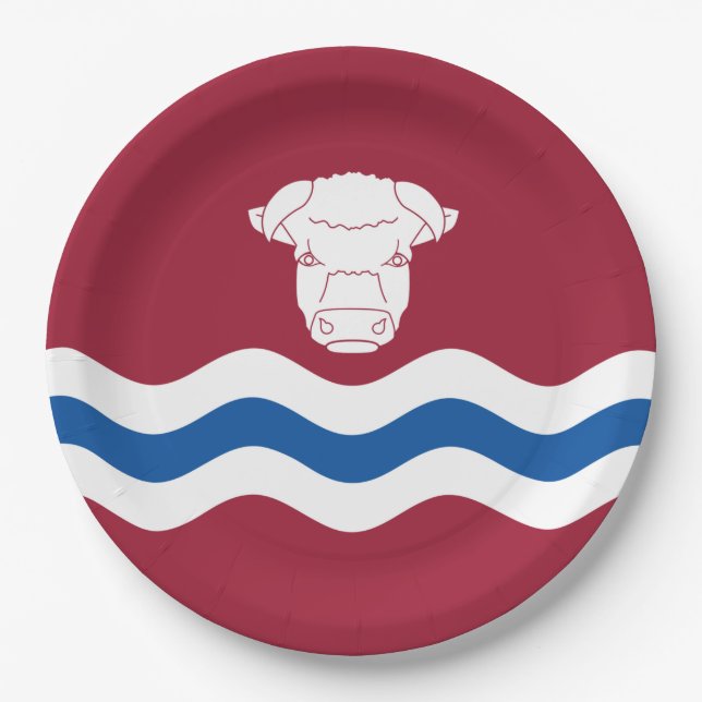 Flagge Herefordshire (Landkreis des Vereinigten Kö Pappteller (Vorderseite)