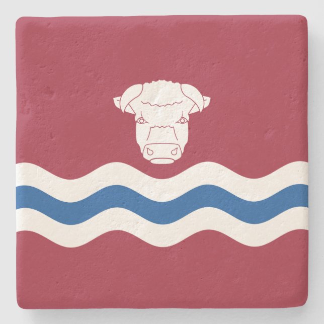 Flagge Herefordshire (Landkreis des Vereinigten Kö Steinuntersetzer (Vorderseite)