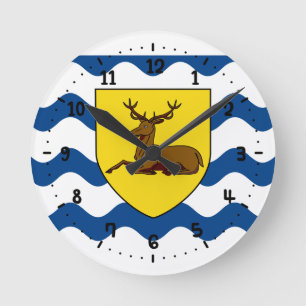 Flagge Hertfordshire Round Clock Runde Wanduhr