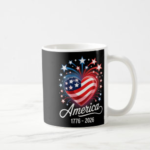 Flagge Herz 1776 2026 4. Juli 250. Geburtstag _1 Kaffeetasse