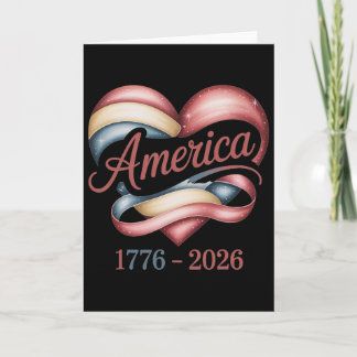Flagge Herz 1776 2026 4. Juli 250. Geburtstag _3 Karte