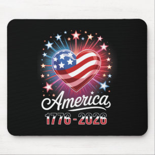 Flagge Herz 1776 2026 4. Juli 250. Geburtstag _9 Mousepad