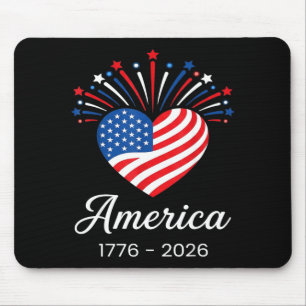 Flagge Herz 1776 2026 Juli 4. 250. Geburtstag  Mousepad