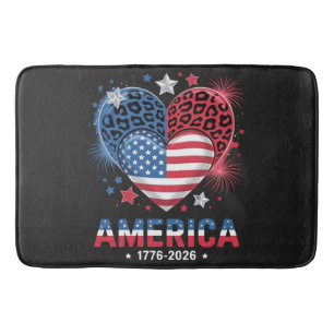 Flagge Herz Leopard 1776 2026 4. Juli Badematte