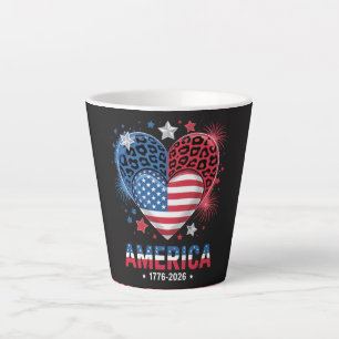 Flagge Herz Leopard 1776 2026 4. Juli Milchtasse