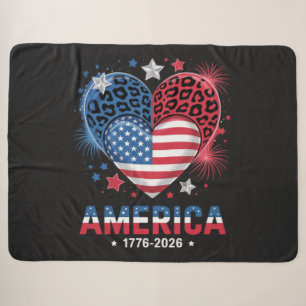 Flagge Herz Leopard 1776 2026 4. Juli Sherpadecke
