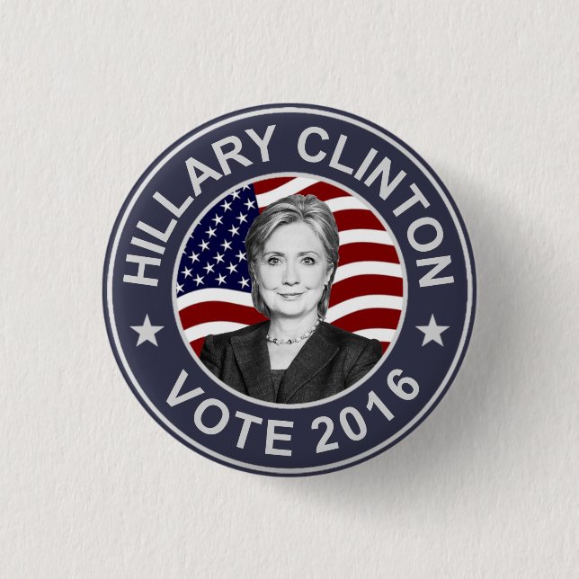 Flagge Hillary Clintons US Button (Vorderseite)
