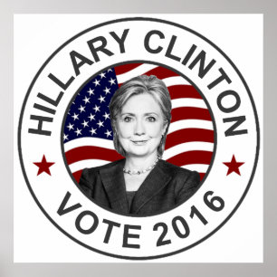 Flagge Hillary Clintons US Poster