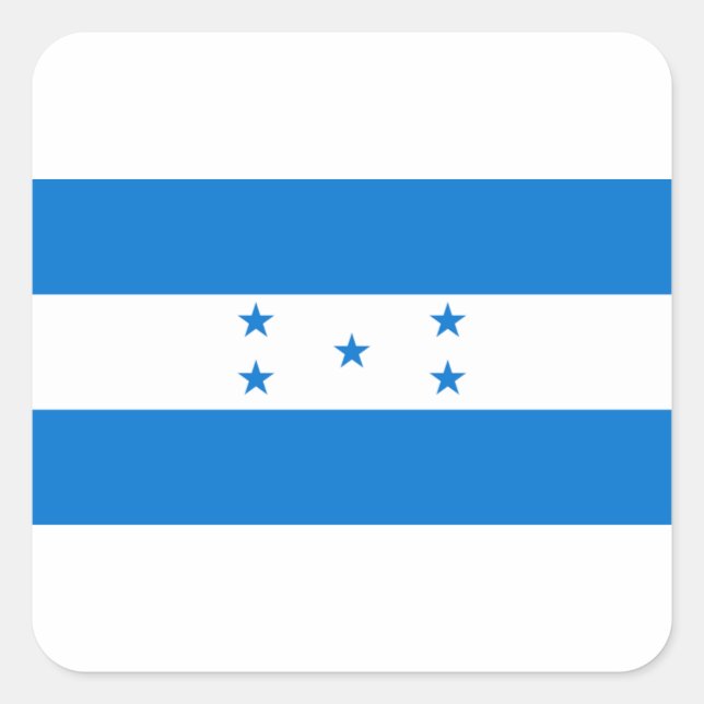 Flagge Honduras - Bandera Hondureña de Honduras Quadratischer Aufkleber (Vorderseite)