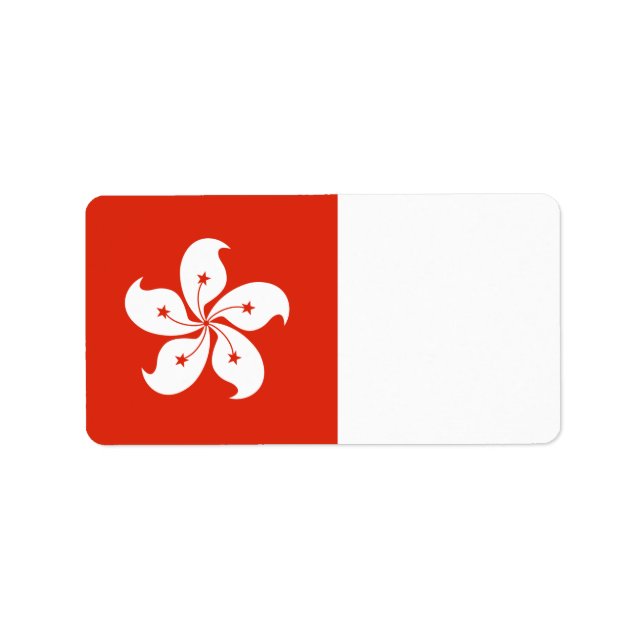 Flagge Hongkong Adressaufkleber (Vorne)