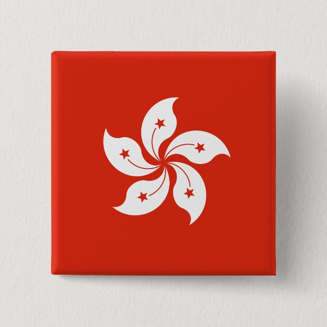 Flagge Hongkong Button (Vorderseite)