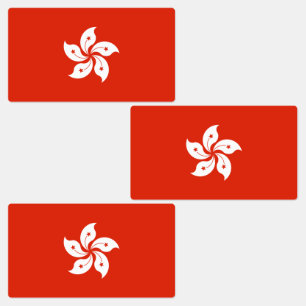 Flagge Hongkong Etiketten