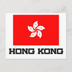Flagge Hongkong Postkarte