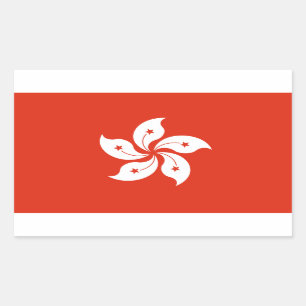 Flagge Hongkong Rechteckiger Aufkleber