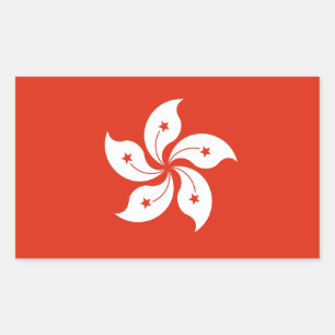 Flagge Hongkong Rechteckiger Aufkleber