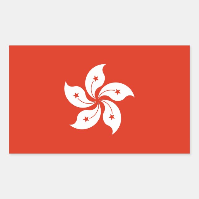 Flagge Hongkong Rechteckiger Aufkleber (Vorderseite)