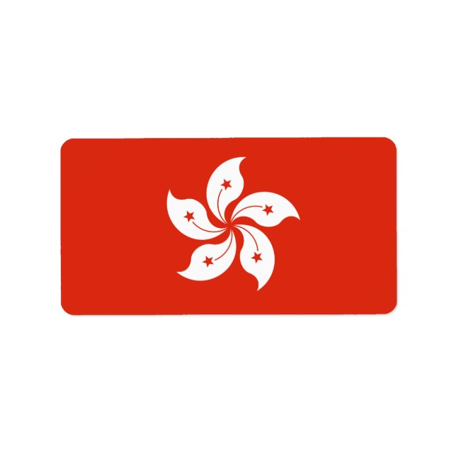 Flagge Hongkongs Adressaufkleber (Vorne)