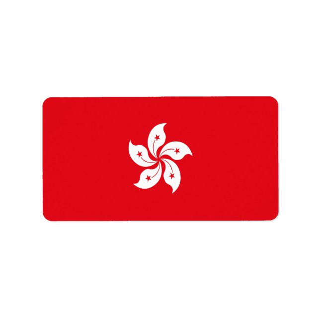Flagge Hongkongs Adressaufkleber (Vorne)