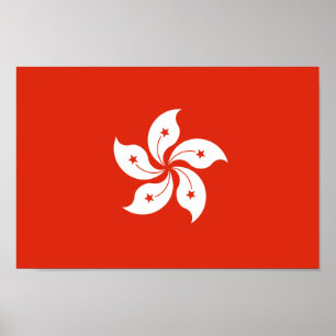 Flagge Hongkongs Bauhinia Blakeana HK Flag Poster