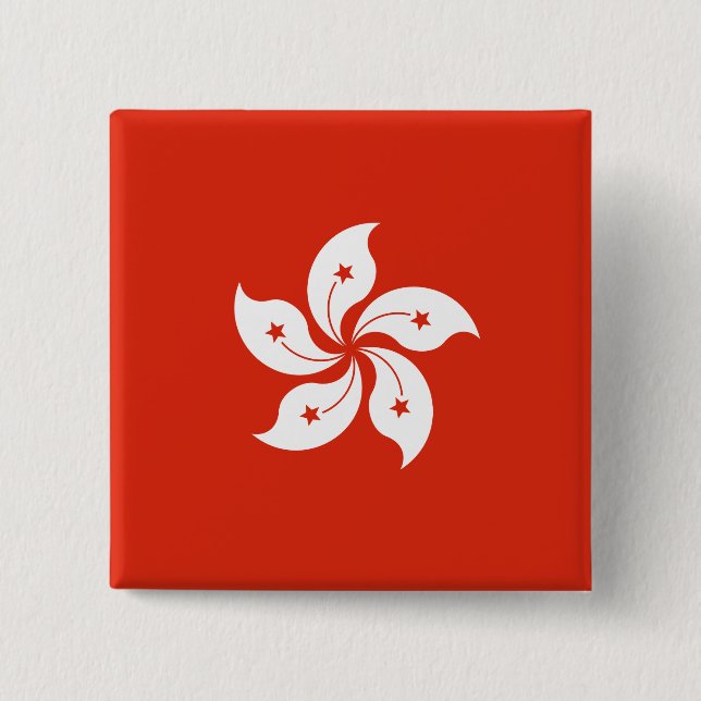 Flagge Hongkongs Button (Vorderseite)