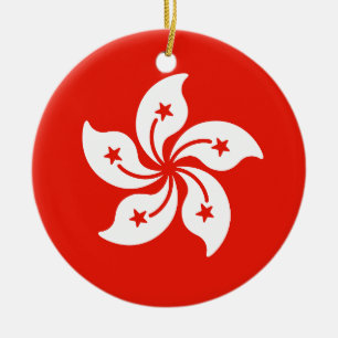 Flagge Hongkongs Keramik Ornament