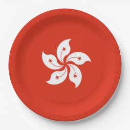Flagge Hongkongs Pappteller