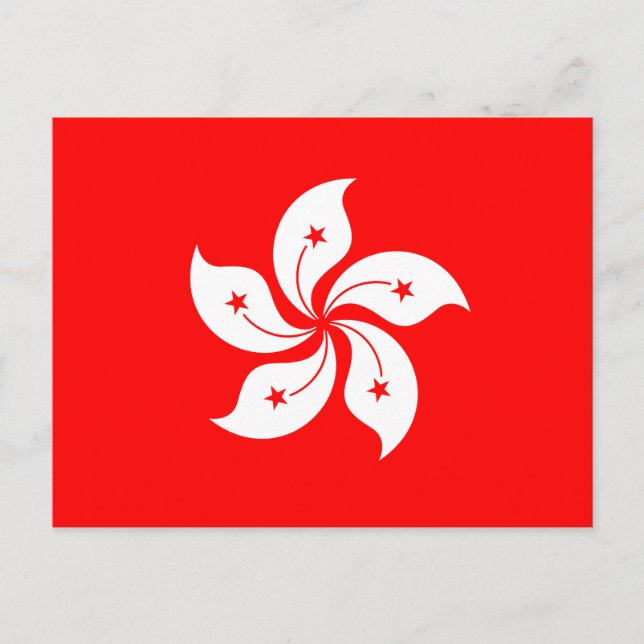 Flagge Hongkongs Postkarte (Vorderseite)