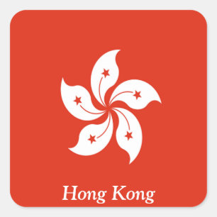 Flagge Hongkongs Quadratischer Aufkleber