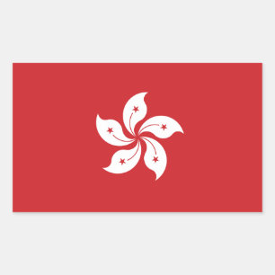 Flagge Hongkongs Rechteckiger Aufkleber