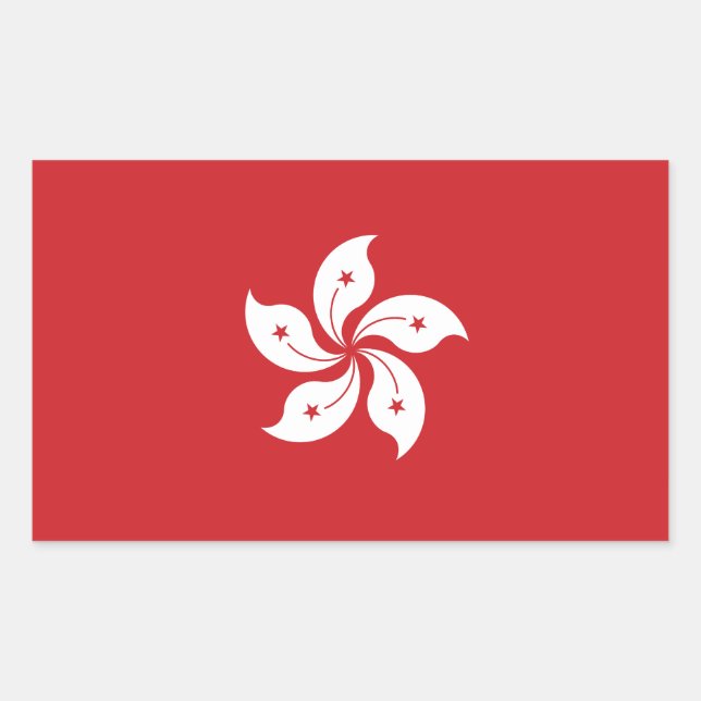 Flagge Hongkongs Rechteckiger Aufkleber (Vorderseite)
