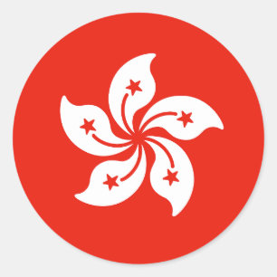 Flagge Hongkongs Runder Aufkleber