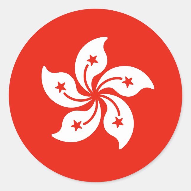 Flagge Hongkongs Runder Aufkleber (Vorderseite)
