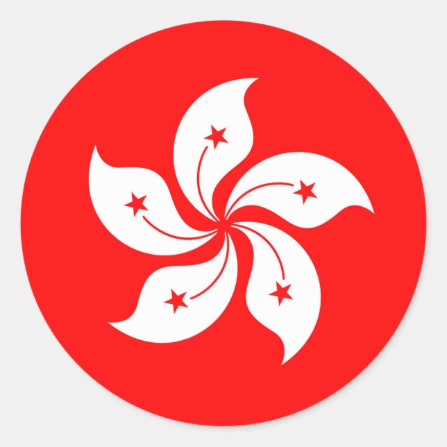 Flagge Hongkongs Runder Aufkleber (Vorderseite)