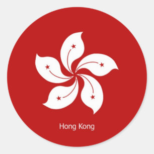 Flagge Hongkongs Runder Aufkleber