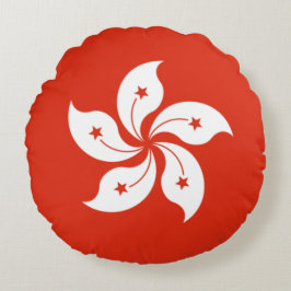 Flagge Hongkongs Rundes Kissen