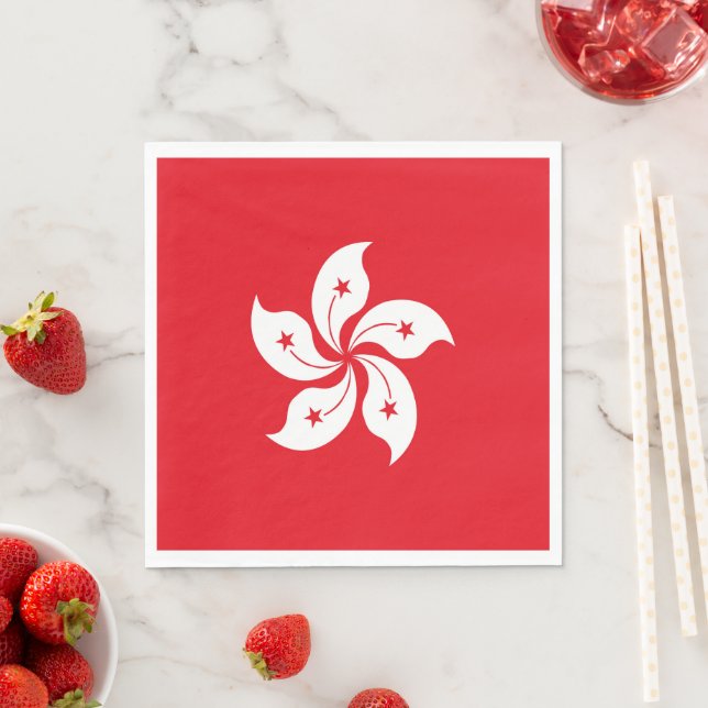 Flagge Hongkongs Serviette (Beispiel)