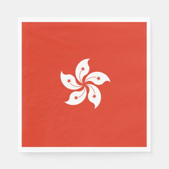 Flagge Hongkongs Serviette (Vorderseite)