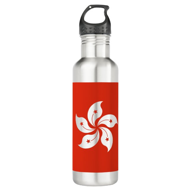 Flagge Hongkongs Wasserflasche aus Edelstahl Edelstahlflasche (Vorderseite)