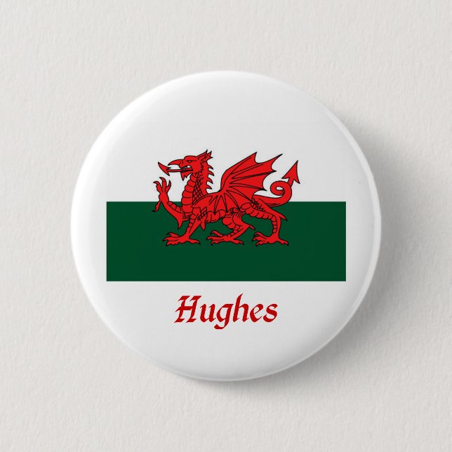 Flagge Hughess Waliser Button (Vorderseite)