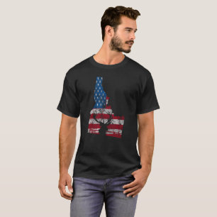 Flagge-Idaho-Rotwild-Jagd beunruhigt T-Shirt