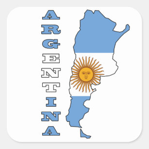Flagge in der Karte von Argentinien Quadratischer Aufkleber