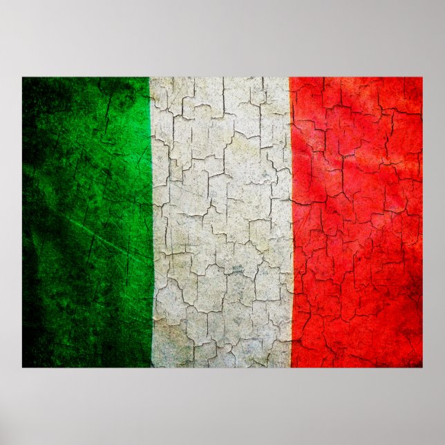 Flagge in Italien Poster (Vorne)