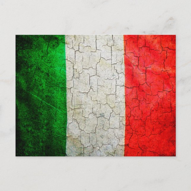 Flagge in Italien Postkarte (Vorderseite)